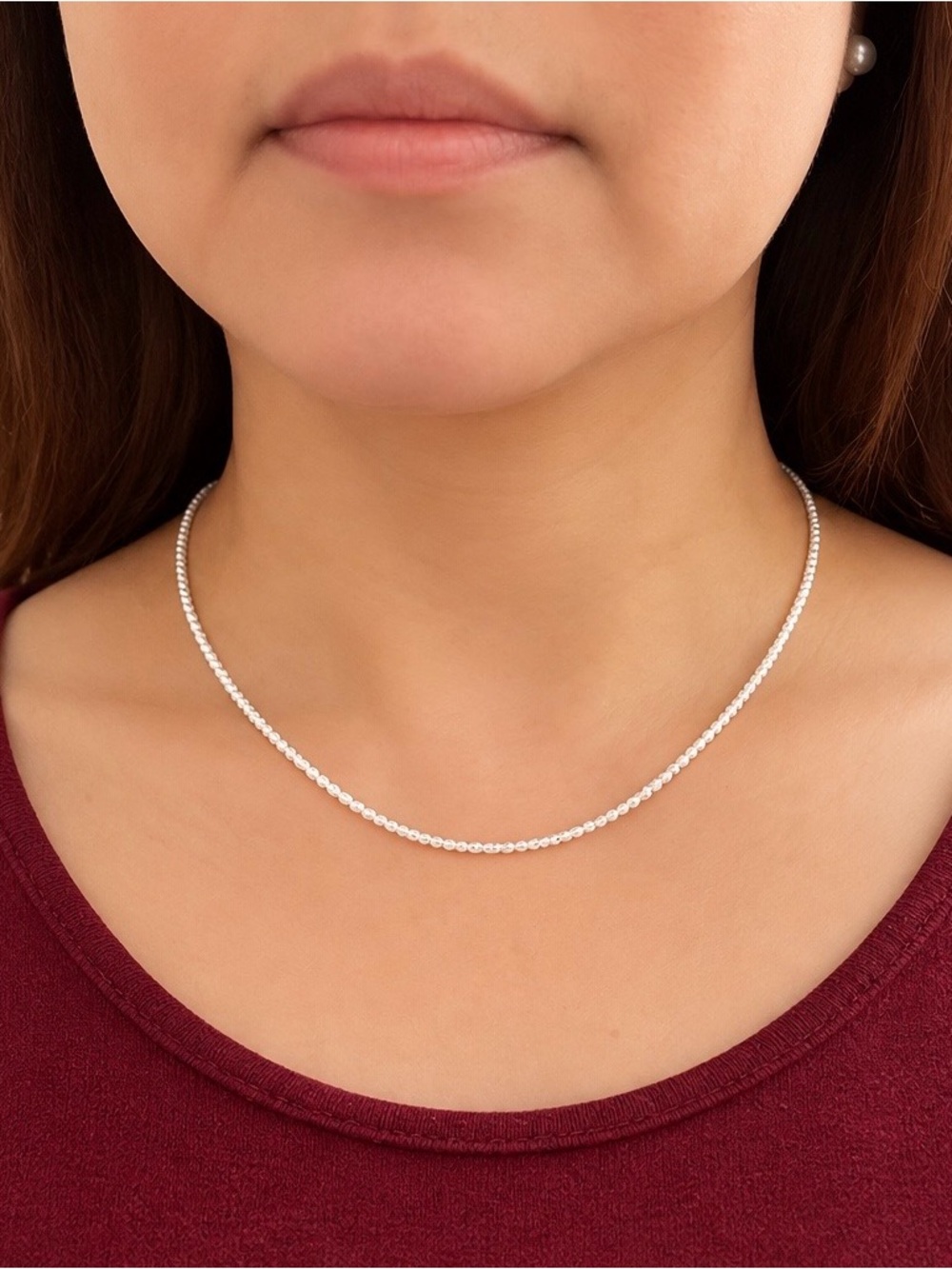 925 sterling silver choker necklace - new